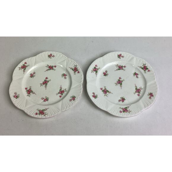 Set Of 2 Shelley Bridal Rose Fine Bone China Salad Plates - #13545 - England - Picture 1 of 10